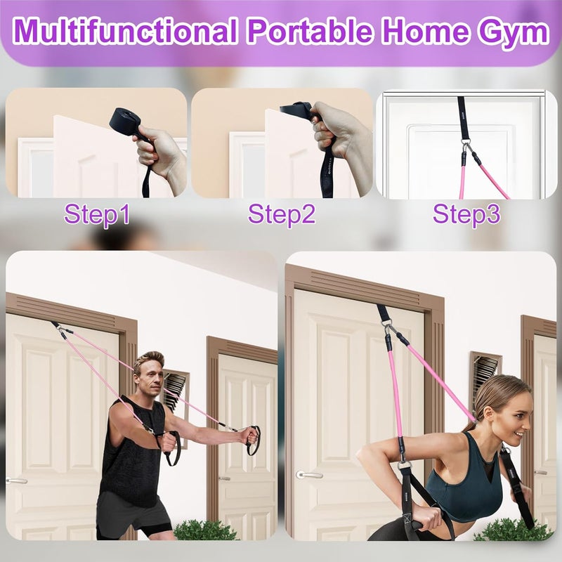 Olodeer Pilates Bar Kit with Resistance Bands for Working Out, Pilates Equipment with Ab Roller for All Fitness Levels, Portable Home Gym Full Body Workout Equipment for Women&Men - Image 4